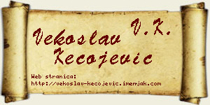 Vekoslav Kecojević vizit kartica